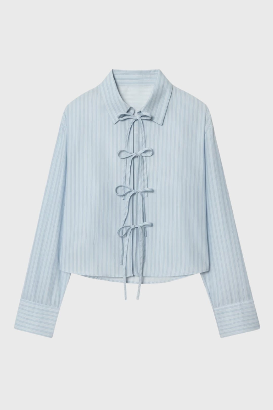 Blouse Women Long Sleeve Lace Up Closure Structured Fit - Evergreen Outfits - Women Blouse