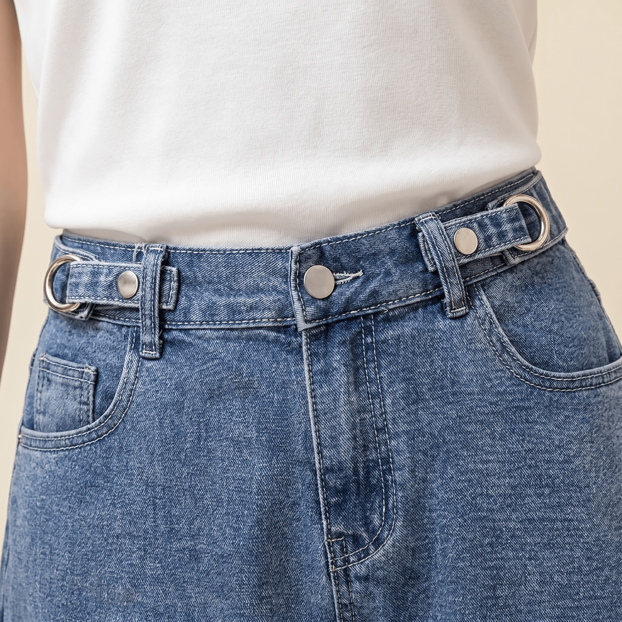 Denim Shorts Women High Waisted Relaxed Straight Leg Fit - Evergreen Outfits- Women Shorts