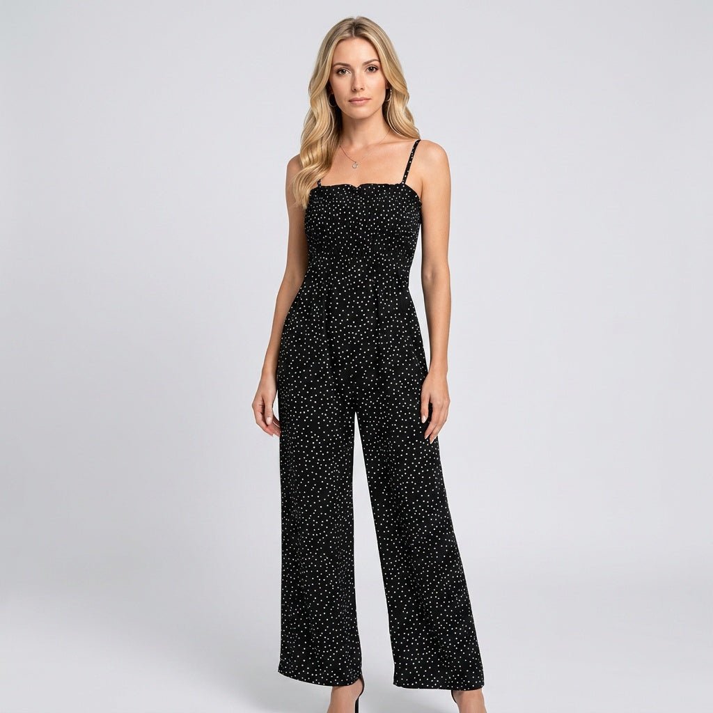 Jumpsuit Women Strapless Glitter Wide Leg Formal Style - Evergreen Outfits - Women Jumpsuit