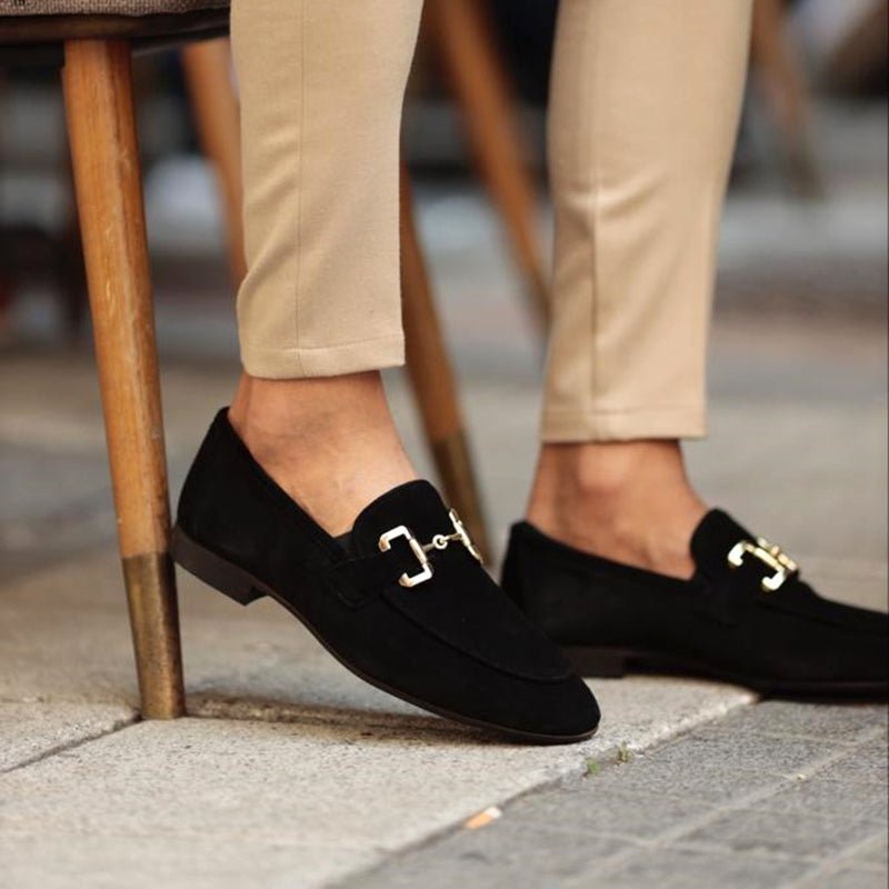 Loafers Women Pointed Toe Slip-On Metal Detail Accent - Evergreen Outfits- Women Loafers
