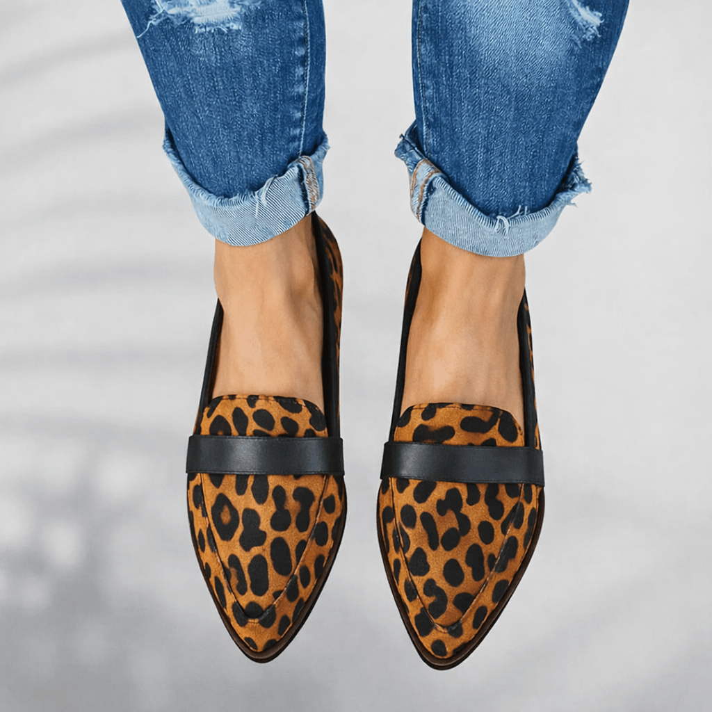 Loafers Women Pointed Toe Slip-On Penny Detail Classic - Evergreen Outfits- Women Loafers