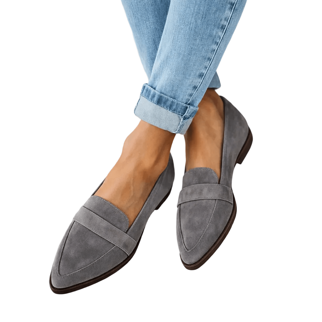 Loafers Women Pointed Toe Slip-On Penny Detail Classic - Evergreen Outfits- Women Loafers
