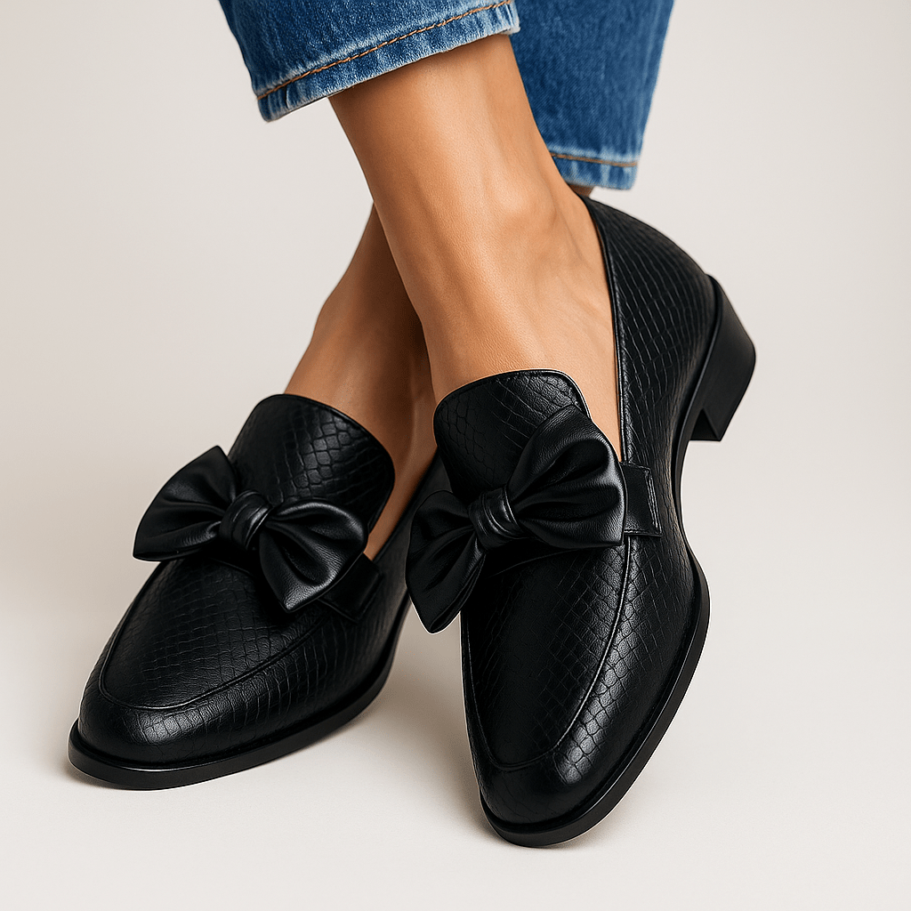 Loafers Women Slip-On Bow Detail Arch Support Comfort - Evergreen Outfits- Women Loafers