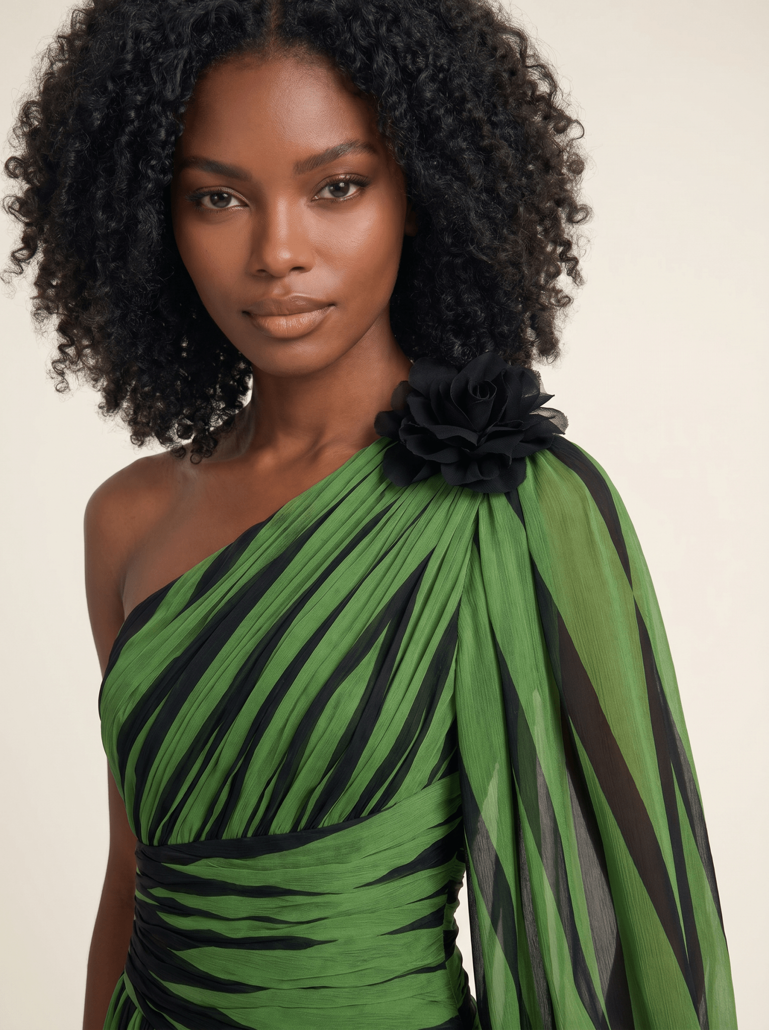 Maxi Dress Women One Shoulder Printed Long Sleeve Design - Evergreen Outfits- Women Maxi Dress