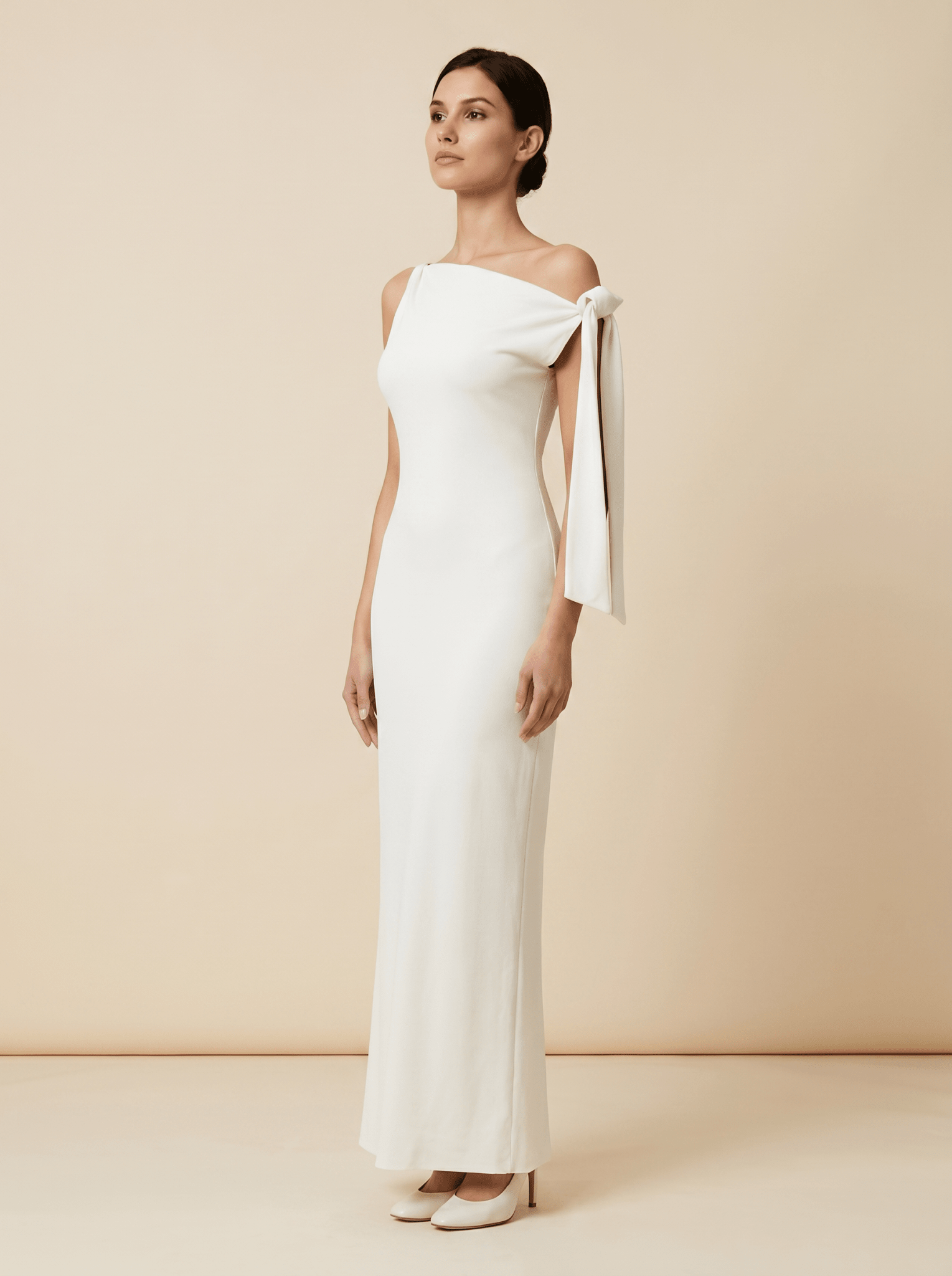 Maxi Dress Women One Shoulder Sleeveless Fitted Design - Evergreen Outfits- Women Maxi Dress