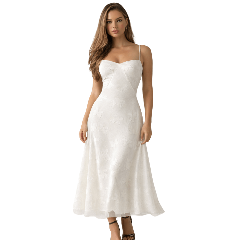 Maxi Dress Women Sweetheart Shaped Neckline Style - Evergreen Outfits - Women Maxi Dress