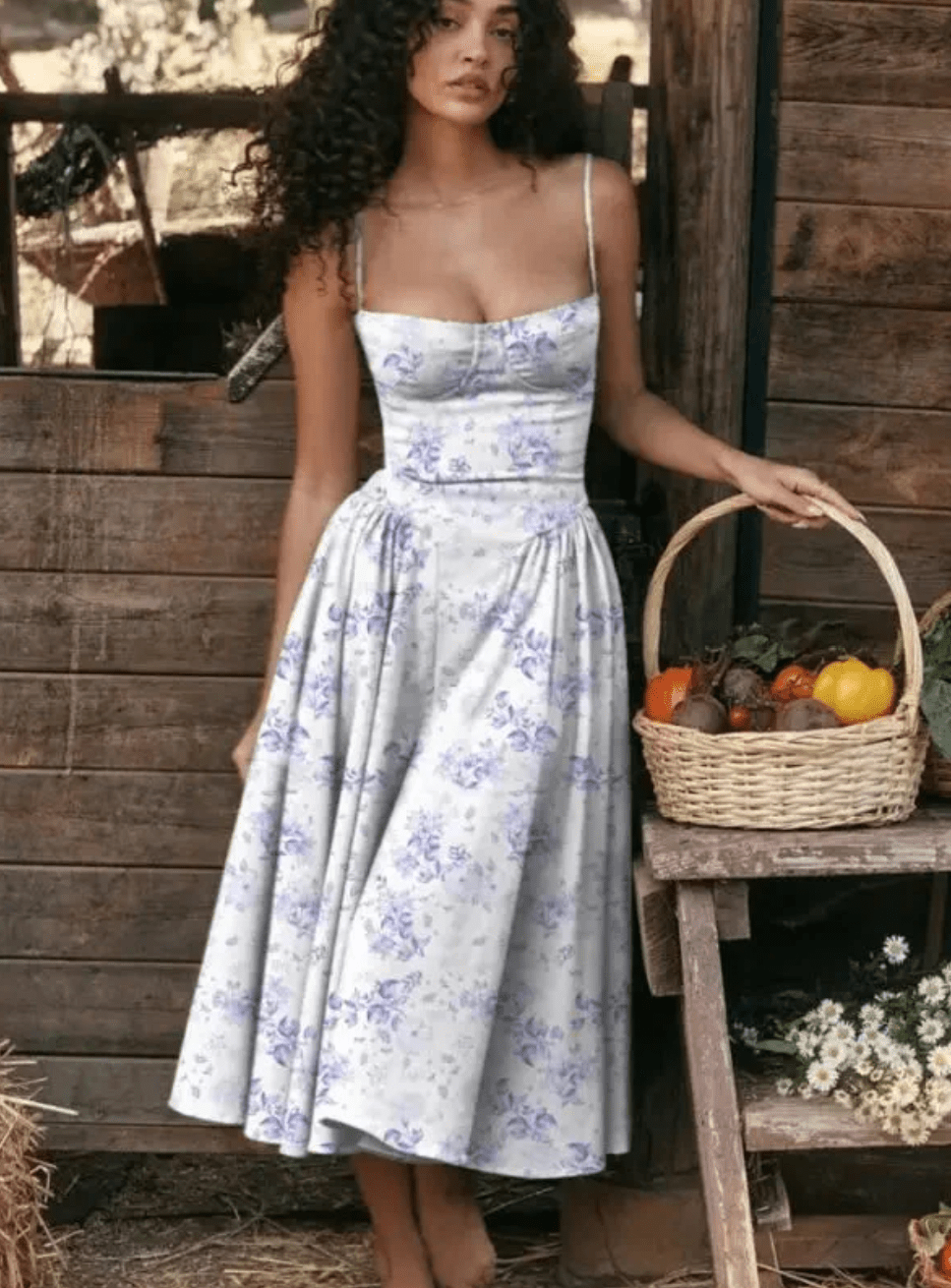 Midi Dress Women V-Neck Relaxed Fit Flowy Silhouette - Evergreen Outfits- Women Midi Dress