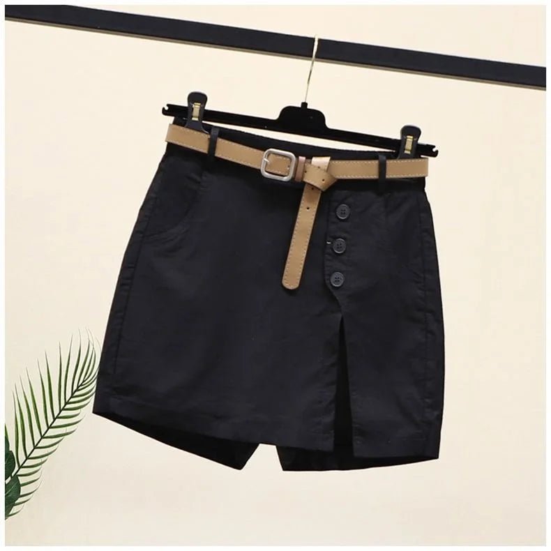 Shorts Women Plus Size A-Line Elastic Waist Loose Fit - Evergreen Outfits- Women Shorts