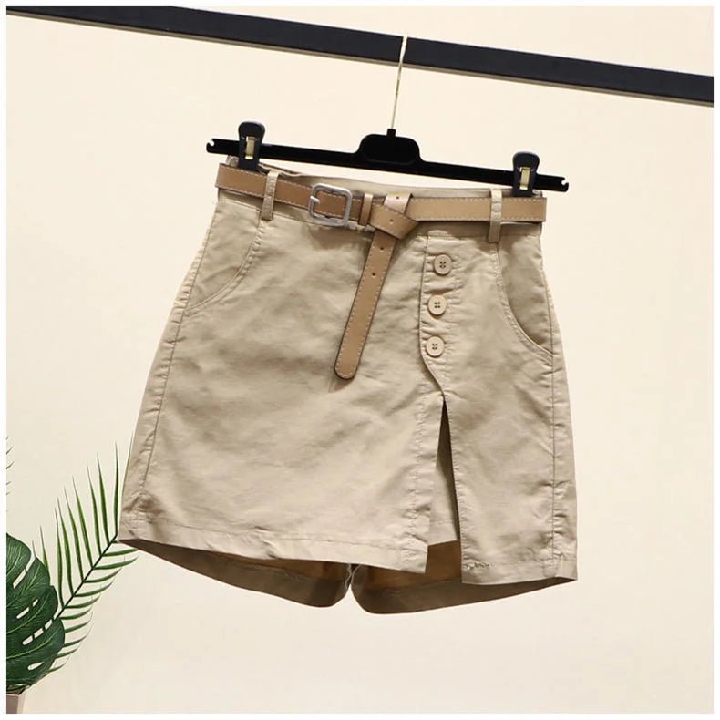 Shorts Women Plus Size A-Line Elastic Waist Loose Fit - Evergreen Outfits- Women Shorts
