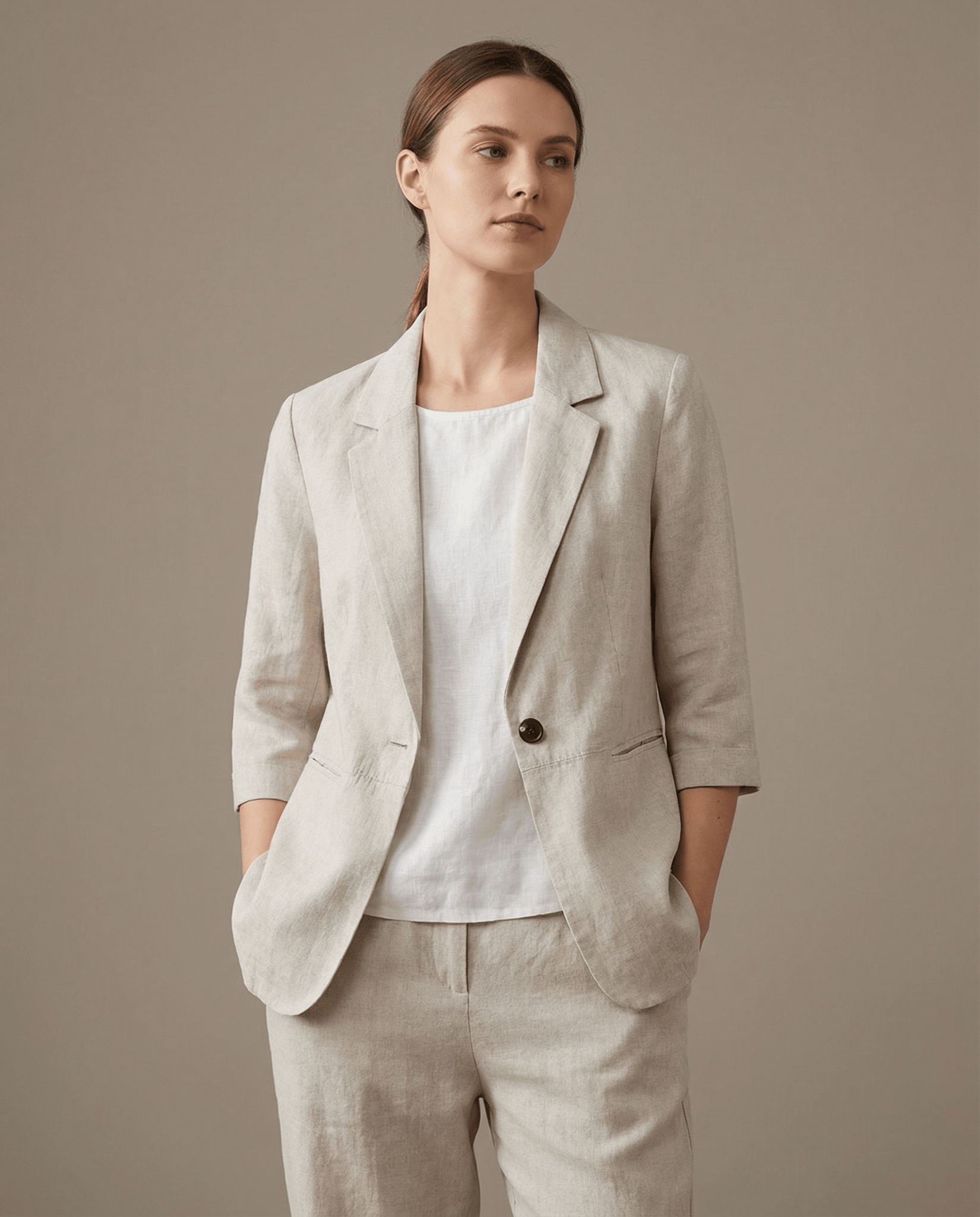 Women Blazer Three Quarter Sleeve Length Design - Evergreen Outfits - Women Blazer