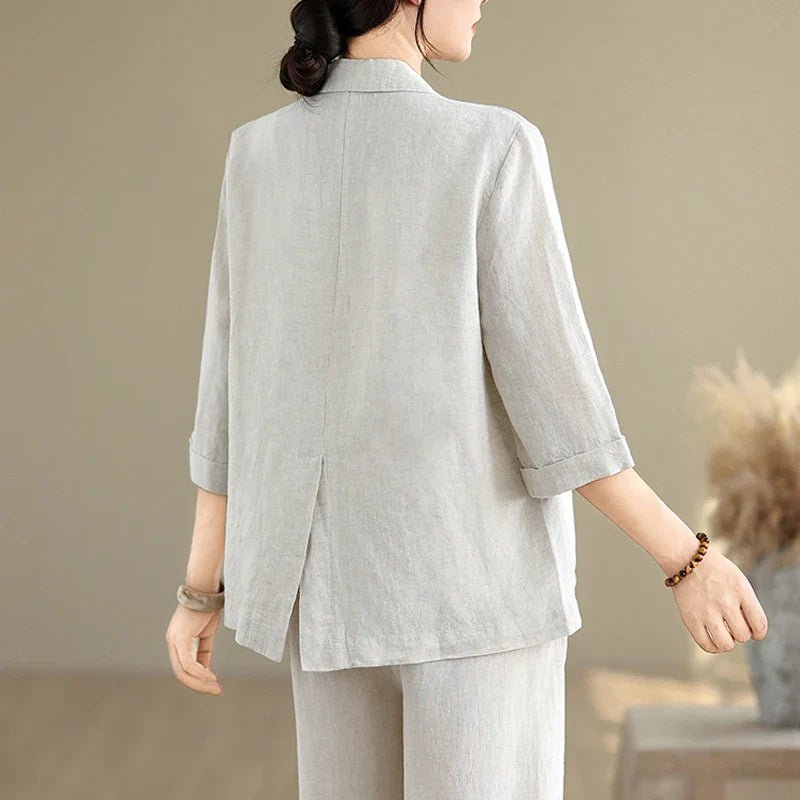 Women Blazer Three Quarter Sleeve Length Design - Evergreen Outfits - Women Blazer