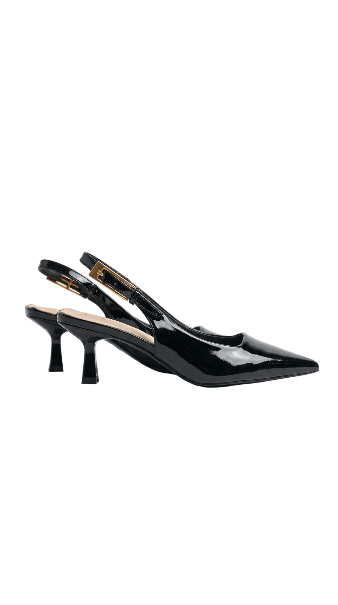 Women Court Heels Slingback Strap Pointed Toe Design - Evergreen Outfits - Women Heels