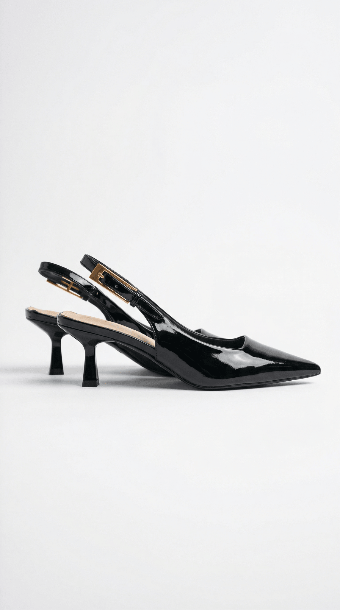 Women Court Heels Slingback Strap Pointed Toe Design - Evergreen Outfits - Women Heels