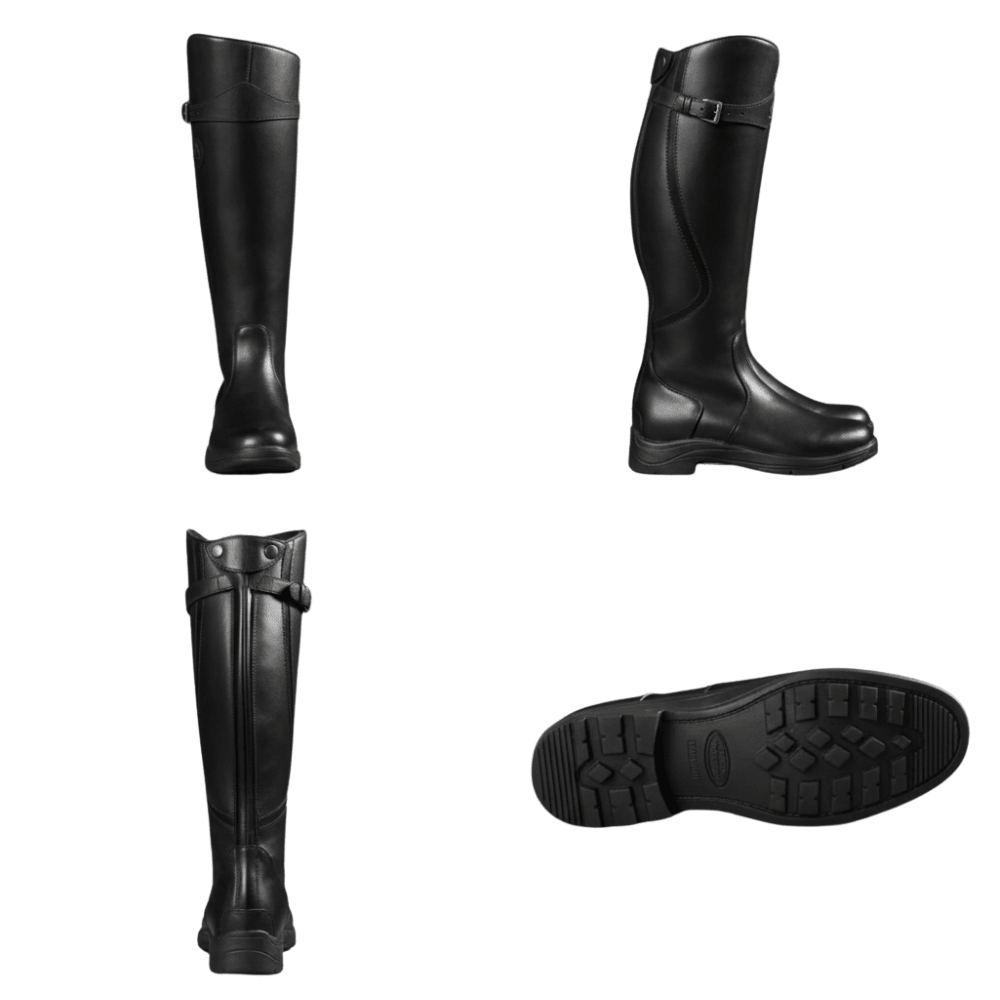 Women High Top Boots Buckle Closure Closed Toe Design - Evergreen Outfits - Women Boots