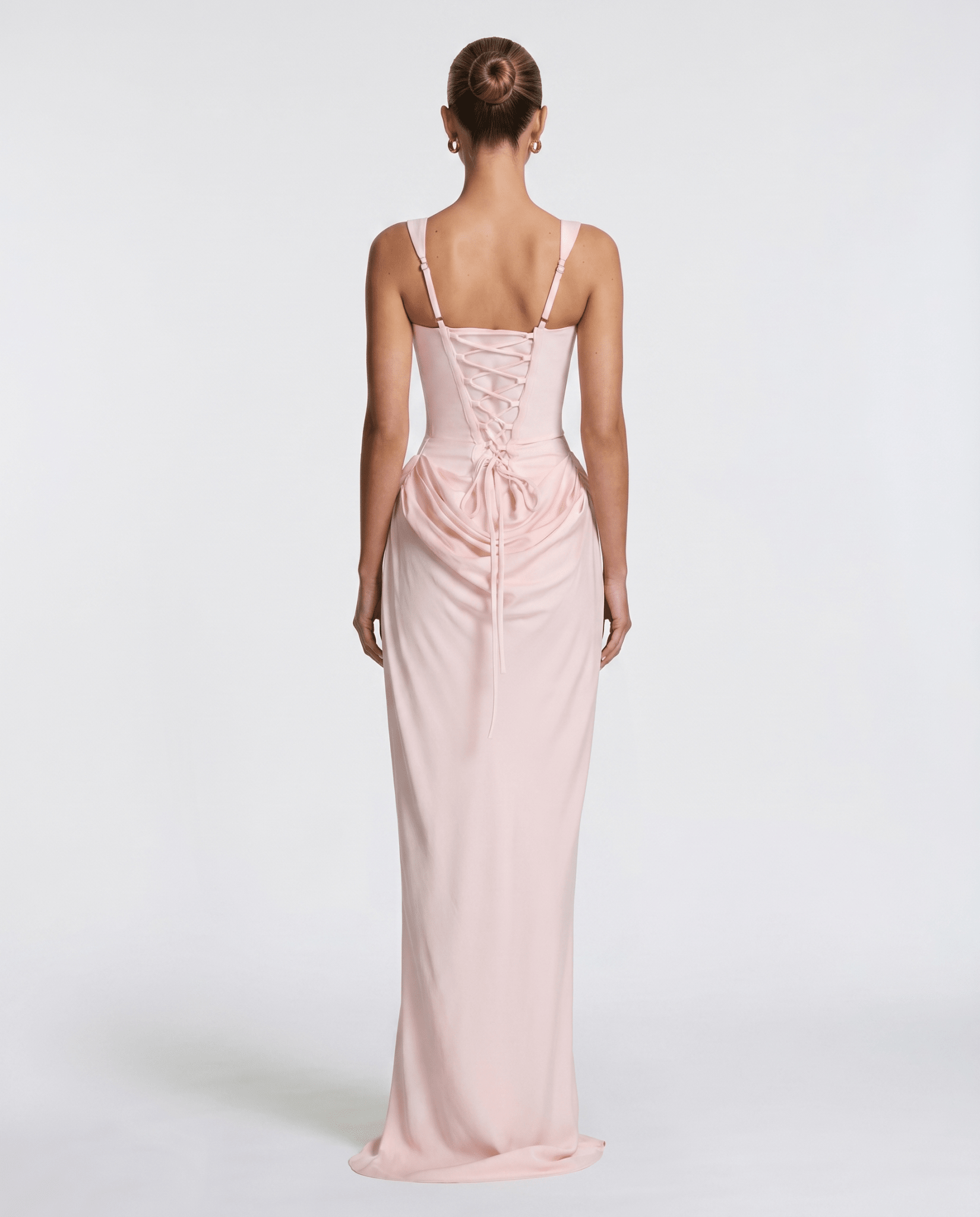 Women Maxi Dress Corset Draped Hip Sleeveless Design - Evergreen Outfits - Women Maxi Dress