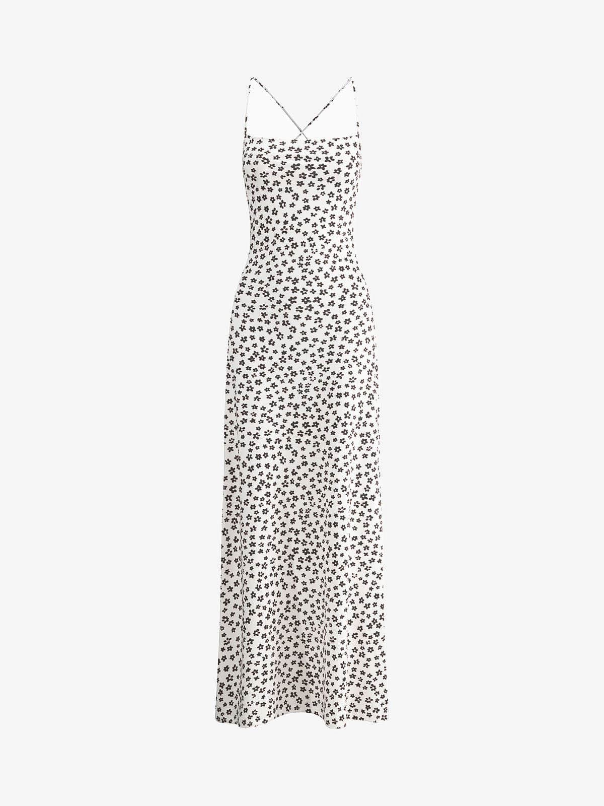 Women Maxi Dress Floral Print Spaghetti Strap Design - Evergreen Outfits - Women Maxi Dress