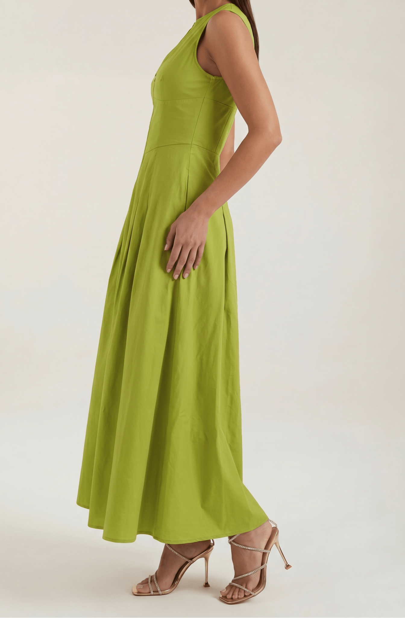 Women Midi Dress A - Line Fit Cutout Design Midi Length - Evergreen Outfits - Women Midi Dress