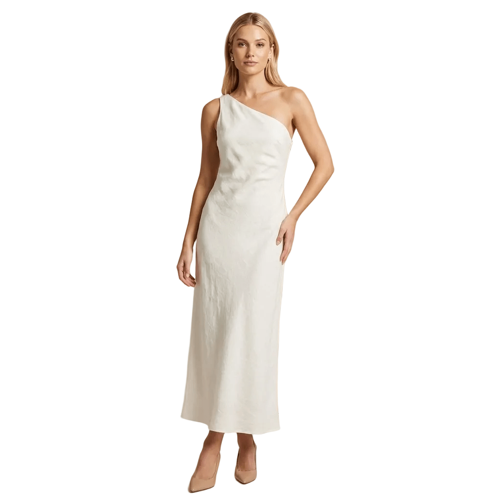 Women Midi Dress Sleeveless Linen Asymmetrical Hem Fit - Evergreen Outfits - Women Maxi Dress