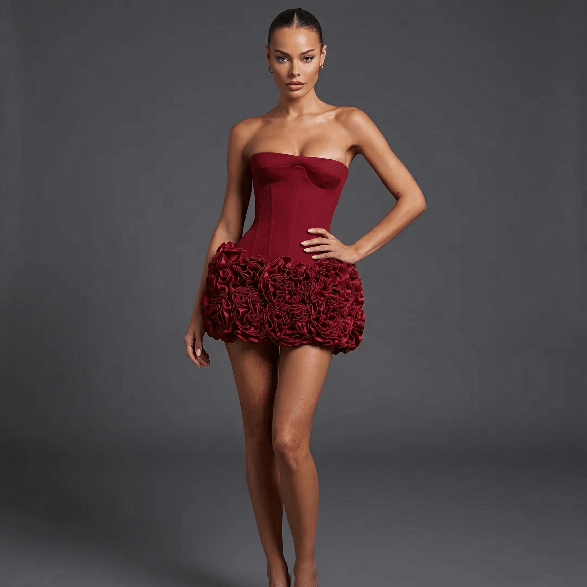 Women Mini Dress Corset Bodice Structured Fit Design - Evergreen Outfits - Women Mini Dress