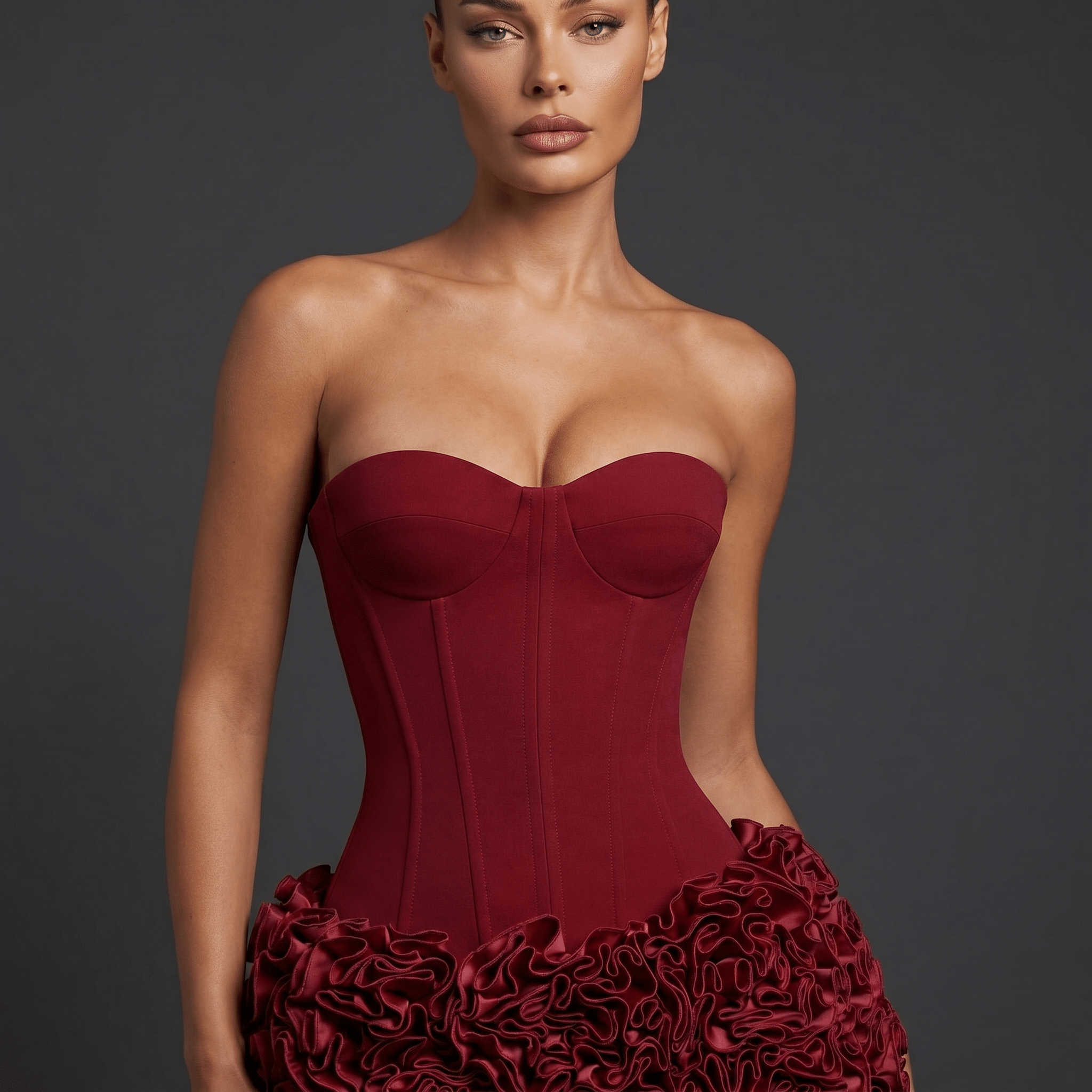 Women Mini Dress Corset Bodice Structured Fit Design - Evergreen Outfits - Women Mini Dress