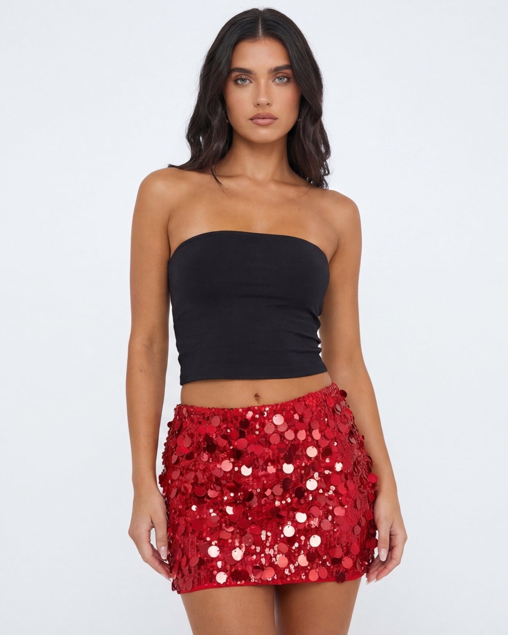 Women Mini Skirt Low Rise Sequin Bodycon Micro Design - Evergreen Outfits - Women Skirt