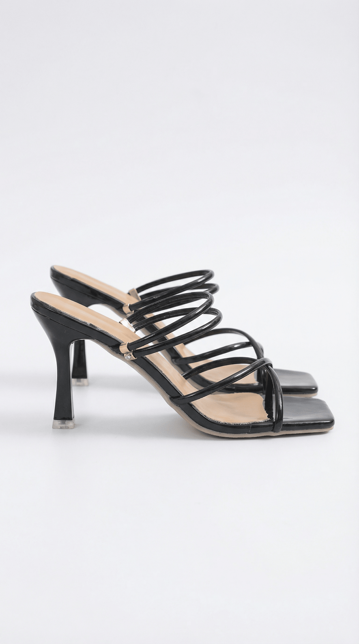 Women Sandals Strappy Square Toe High Heel Slip On Design - Evergreen Outfits - Women Sandal
