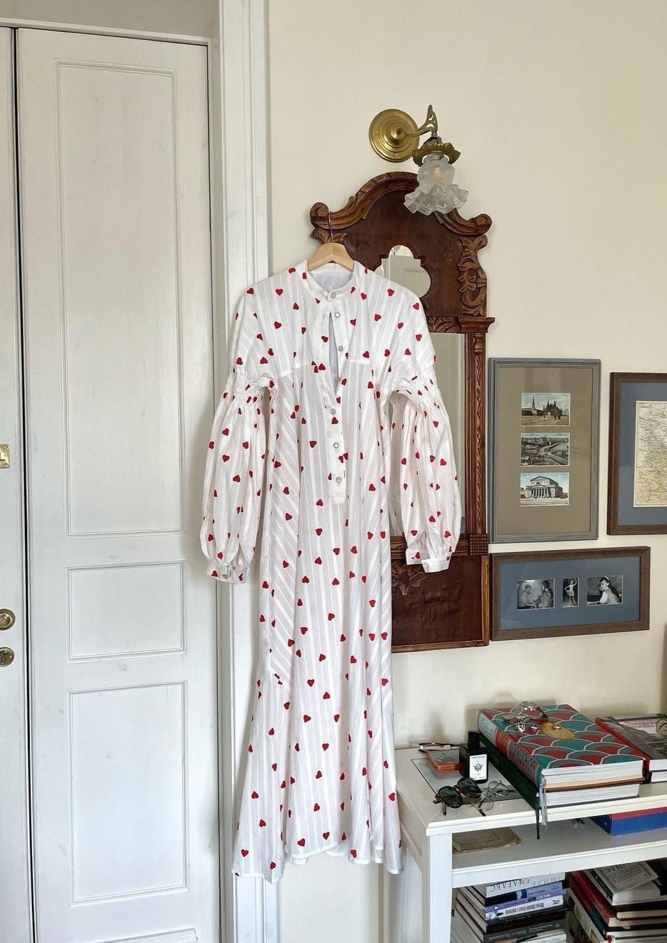 Women Shirt Dress Oversized Maxi Length Balloon Sleeve - Evergreen Outfits - Women Maxi Dress