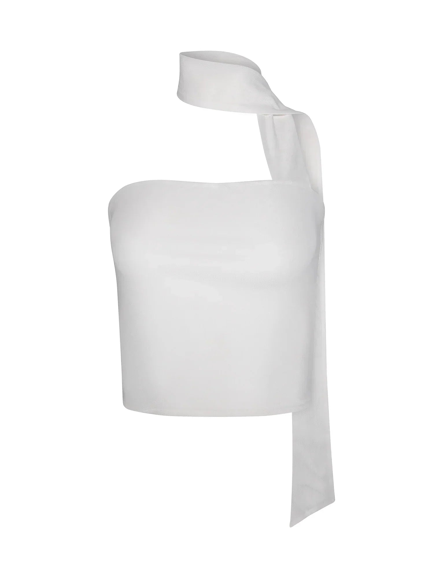 Women Sleeveless Top Asymmetrical Neckband Detail Design - Evergreen Outfits - Women Top