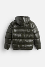 Men Puffer Jacket | Loose Fit with Attached Hood