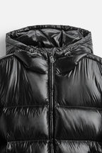Men Puffer Jacket | Loose Fit with Attached Hood