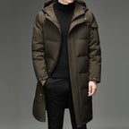 Men Puffer Jacket | Longline Fit with Detachable Hood