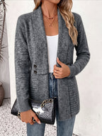 Women Cardigan | Open Front Ribbed Knit Relaxed Fit