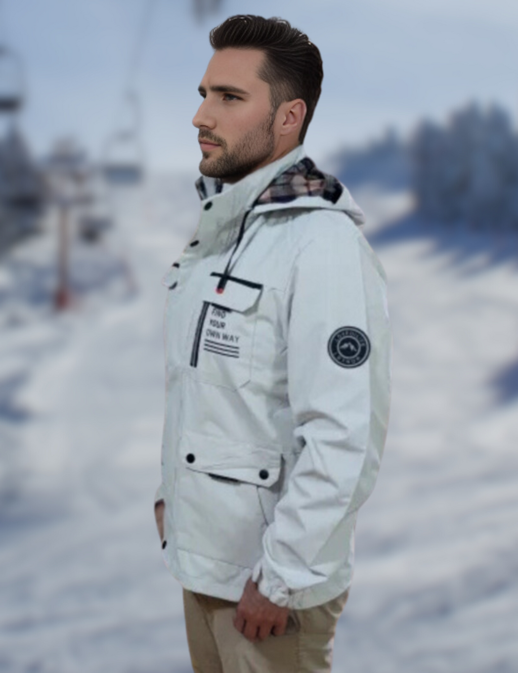 Men Jacket | Waterproof Hood and Adjustable Cuffs Outdoor Fit