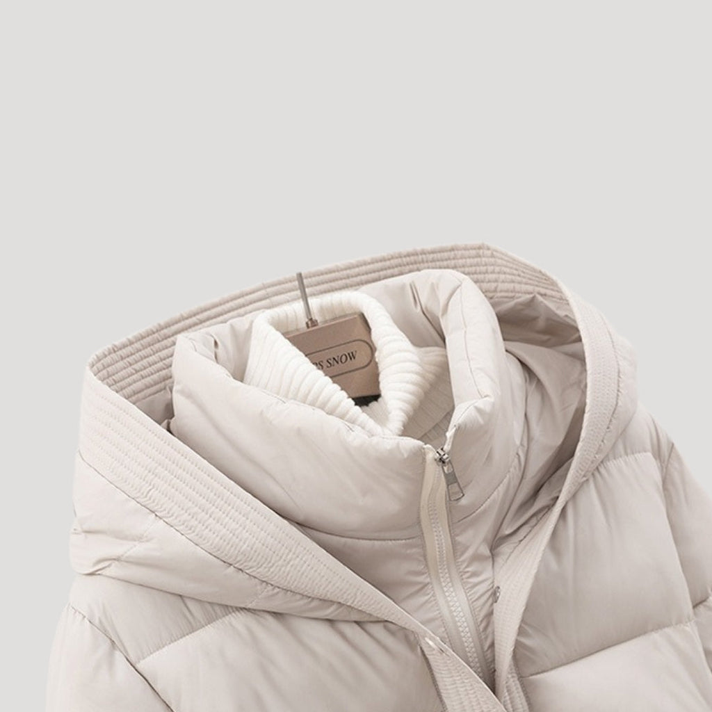 Women Coat | Quilted Belted Design with Attached Hood