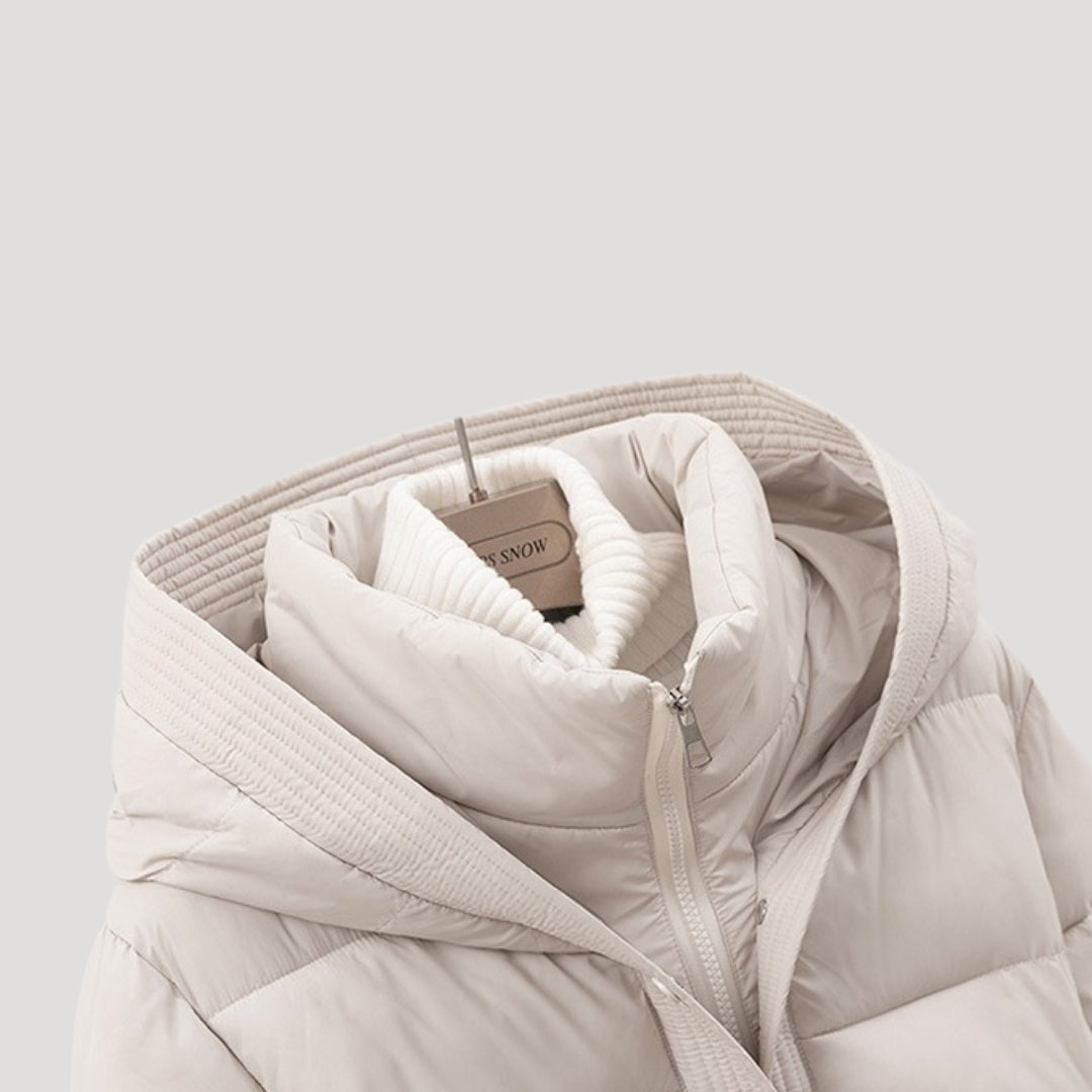 Women Coat | Quilted Belted Design with Attached Hood
