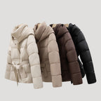 Women Coat | Quilted Belted Design with Attached Hood