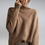 Women Sweater | Ribbed Knit Turtleneck Long Sleeve Fitted