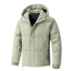 Men Jacket | Quilted Loose Fit with Attached Hood Winter