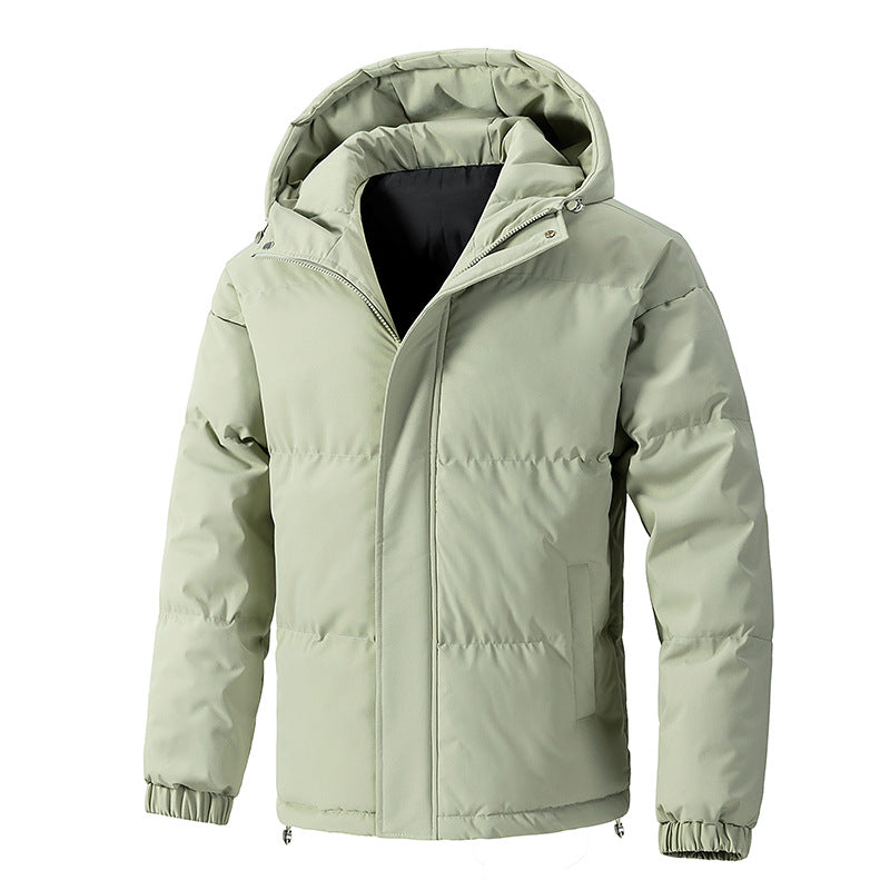 Men Jacket | Quilted Loose Fit with Attached Hood Winter
