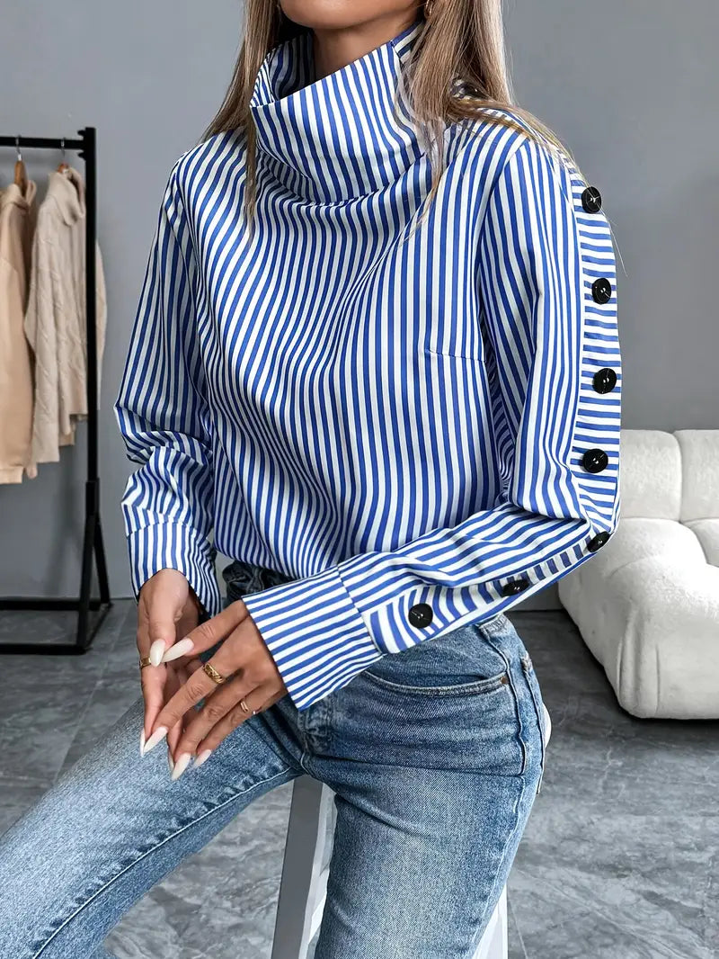 Women Shirt | Relaxed Fit with Button-Front Collar Design