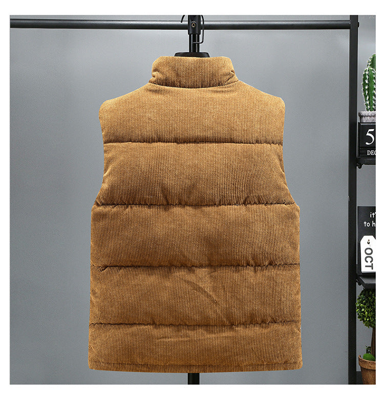 Men Set | Corduroy Puffer Vest with Snap Placket