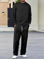 Men Set | Long Sleeve Top and Straight Leg Trousers