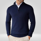 Men Sweater | Quarter-Zip Stand-Up Collar Slim Fit