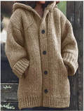 Women Cardigan | Oversized Longline Fit with Hood and Buttons