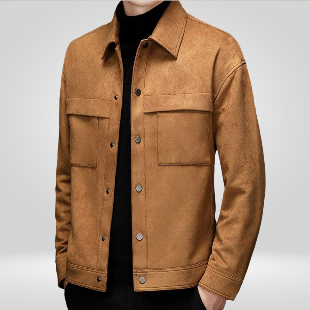 Men Jacket | Fitted Cut with Snap Button Front Closure