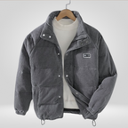 Men Coat | Loose Fit Full-Length Zipper for Cold Weather