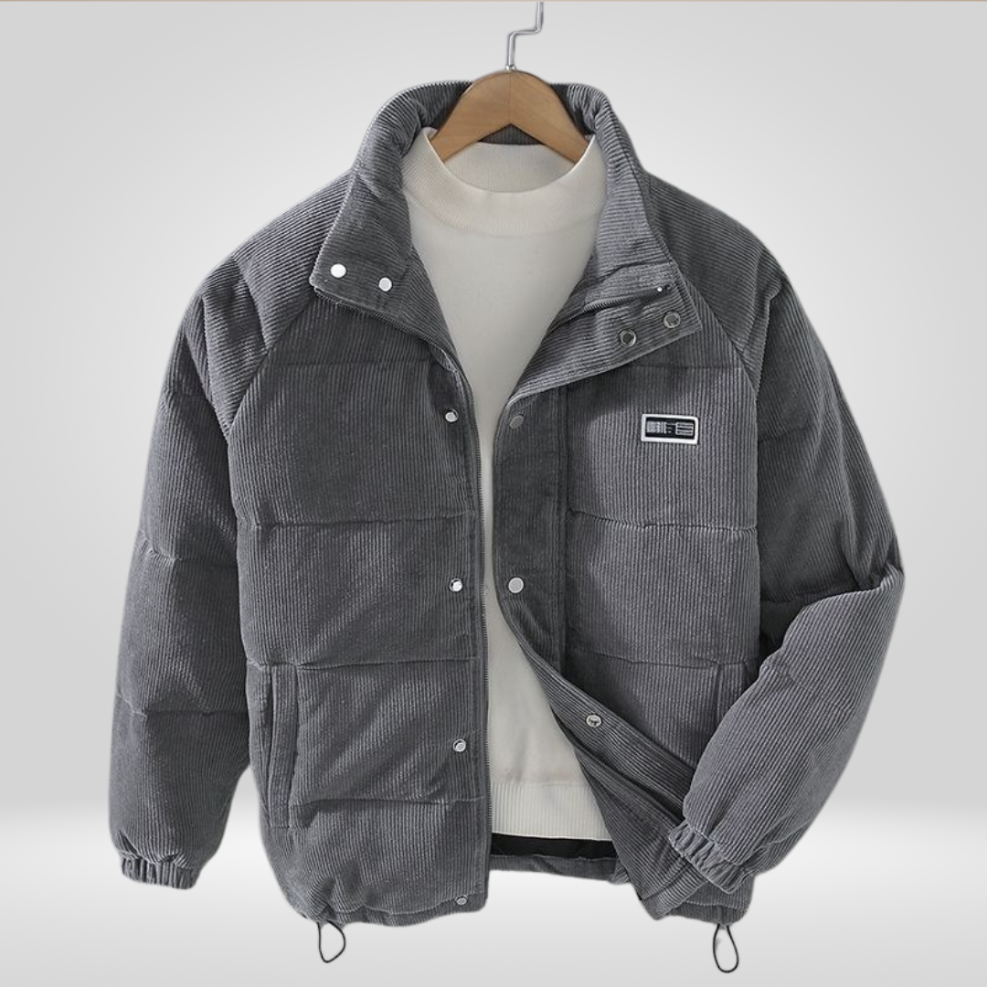 Men Coat | Loose Fit Full-Length Zipper for Cold Weather
