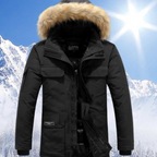 Men Parka | Insulated Hooded Mid-Length Zip-Front Design