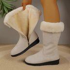 Women Boots | Mid-Calf Height with Faux Fur Cuff Trim
