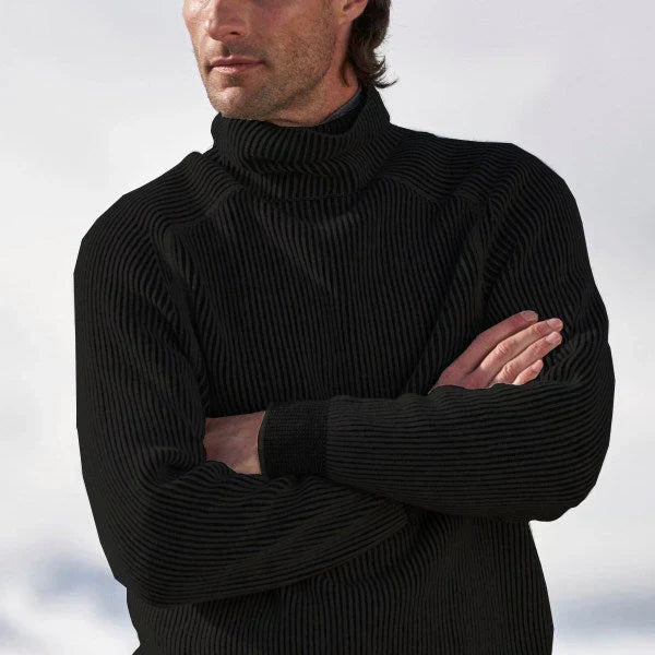 Men Sweater | Roll Neck Pullover with Long Sleeves Knit